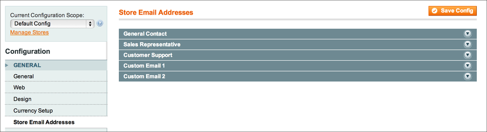 Configuring contact options