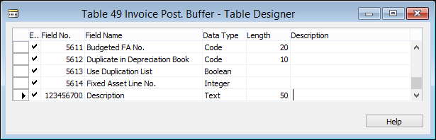 Sales line description to G/L Entries