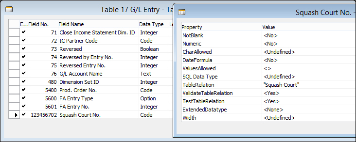 Extra fields in the G/L Entries