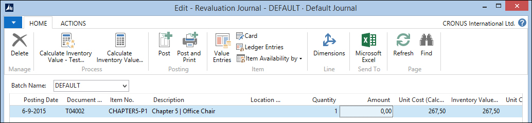 Item Revaluation Journal