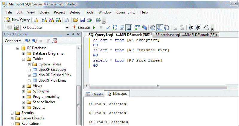 The RF database