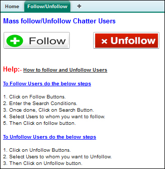 The mass follow and unfollow application