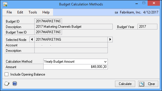 Creating an Analytical Accounting budget