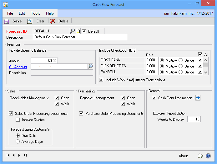 Creating a cash flow forecast