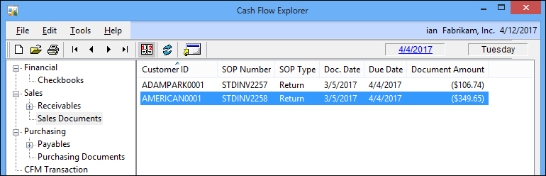 Using the Cash Flow Calendar