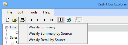 Printing weekly cash flow reports