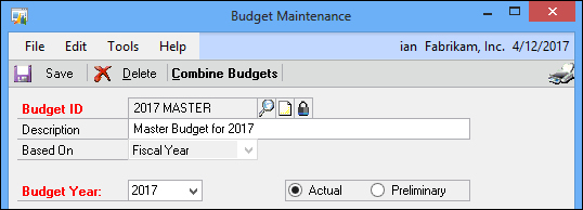 Combining budgets