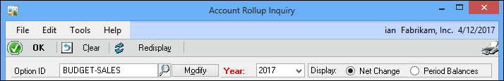 Account Rollup Inquiry