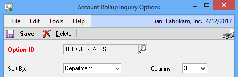 Account Rollup Inquiry