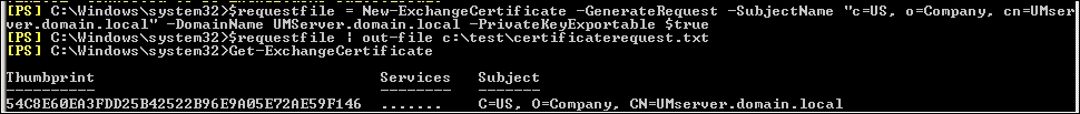 Requesting the certificate