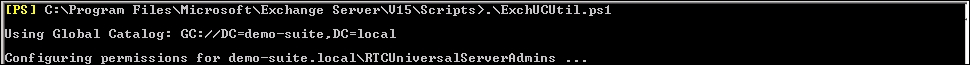 Running the Exchange UC Util configuration script