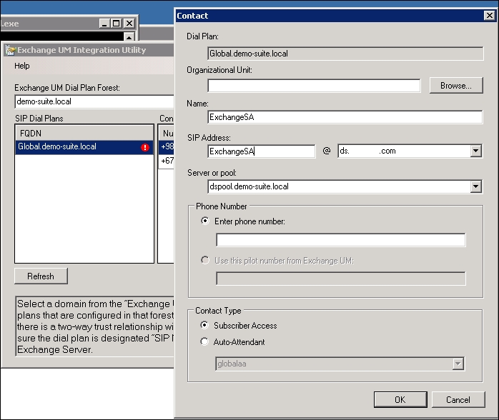 Running the Lync Unified Messaging configuration tool