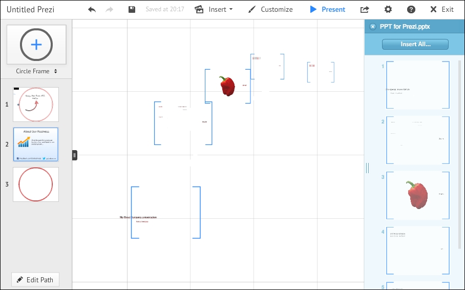 The Insert PPT function