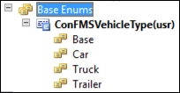 Creating the enumerated types for the vehicle table