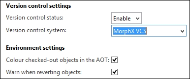 Configuring AX to use MorphX VCS