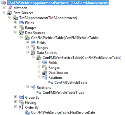 Creating a query for the part