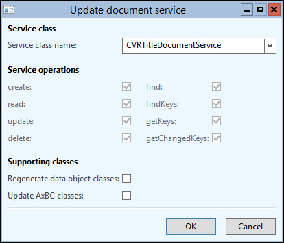 Updating an existing document service