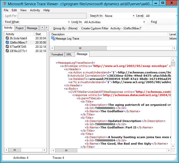 Analyzing message logging