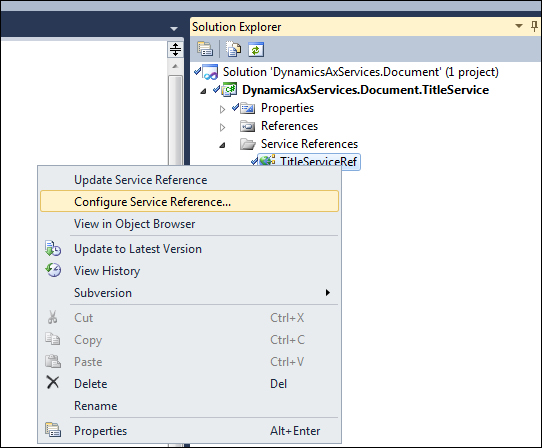 Modifying the service references