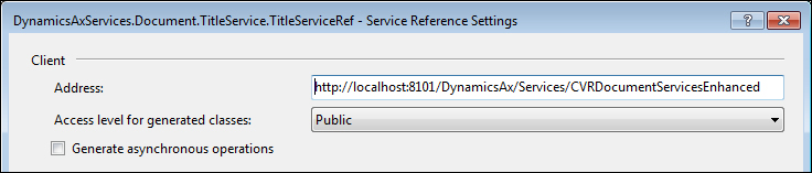 Modifying the service references