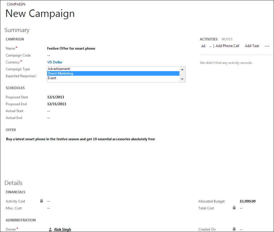 Creating the campaign