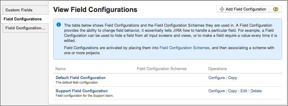 Field configuration