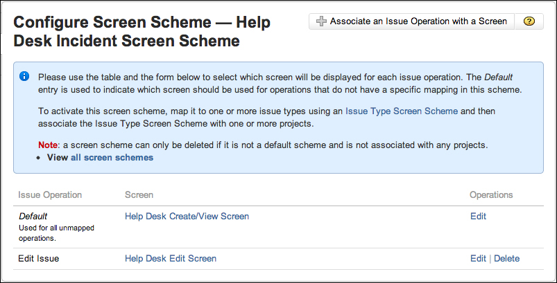 Setting up screen schemes