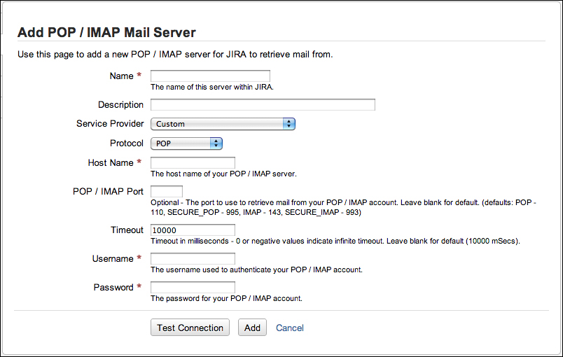 Adding an incoming mail server