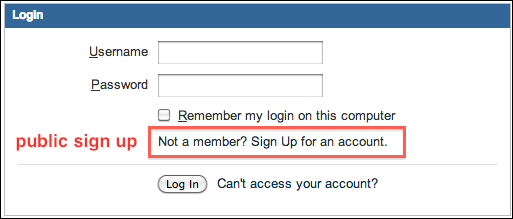 Enabling public signup