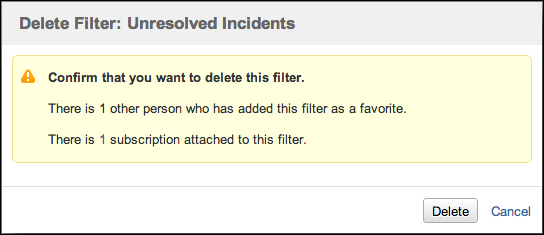 Deleting a filter