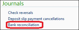 Bank account reconciliation