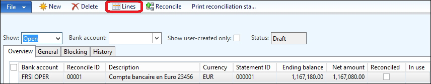 Bank account reconciliation