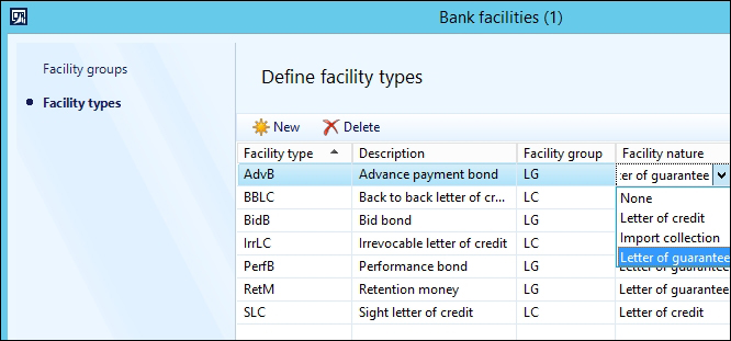 Bank facility – letter of guarantee