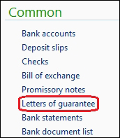 Bank facility – letter of guarantee