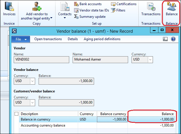 The purchase order invoice