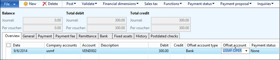 The prepayment invoice