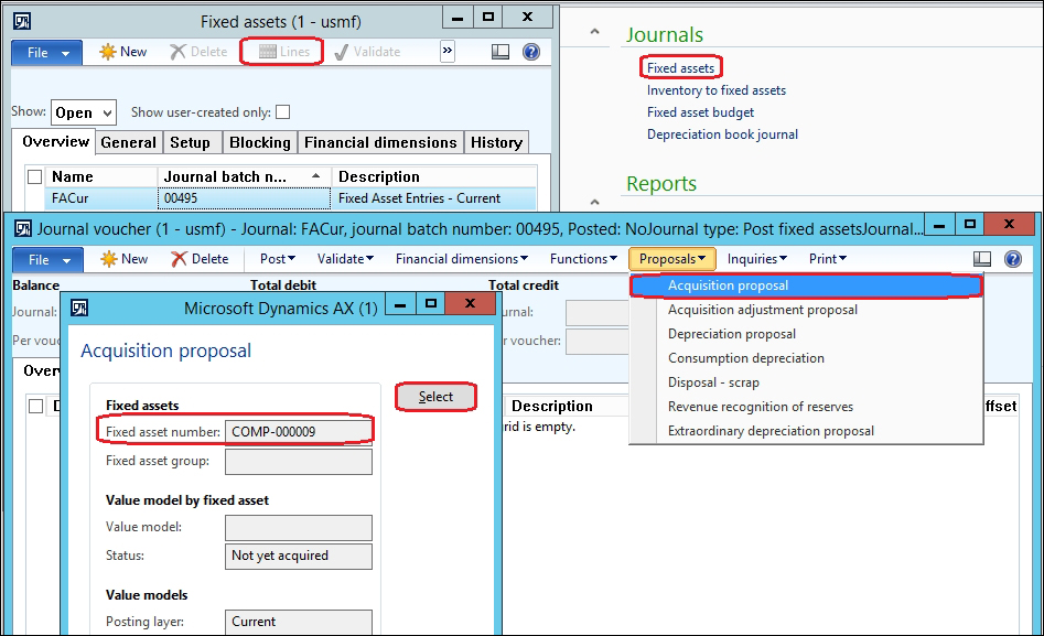 Exploring fixed assets transactions