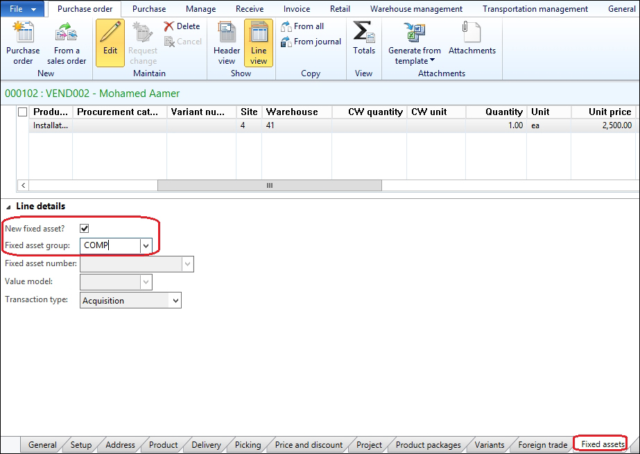 Exploring fixed assets transactions