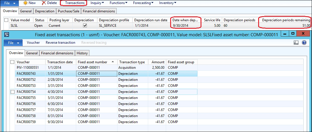 Exploring fixed assets transactions