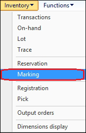 Working with inventory marking