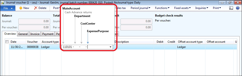 Segmented ledger accounts