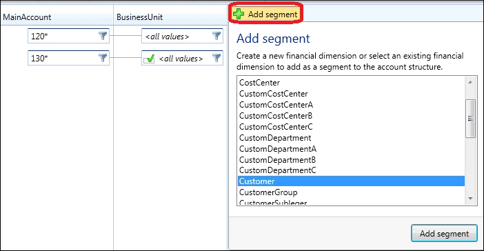 Configuring the account structure