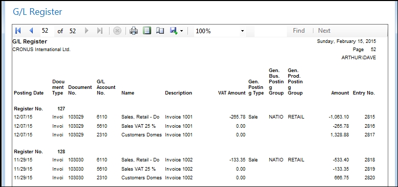 NAV report types