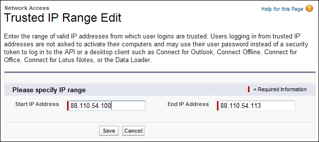 Trusted IP range