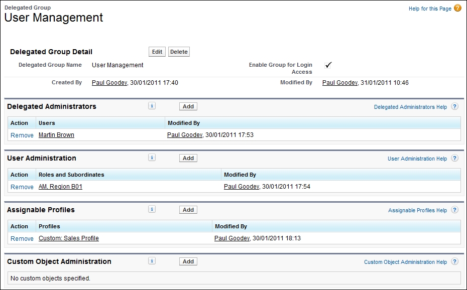 Using delegated administration