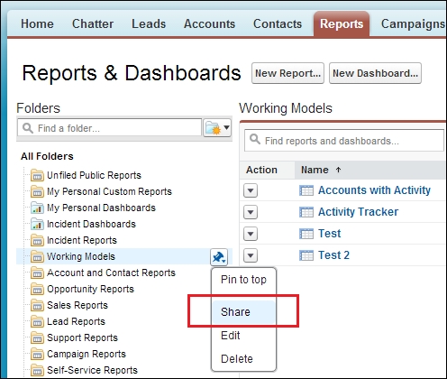 Enhanced sharing for reports and dashboards