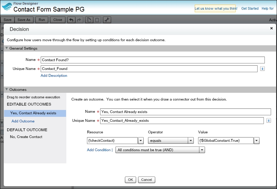 Using the Decision element