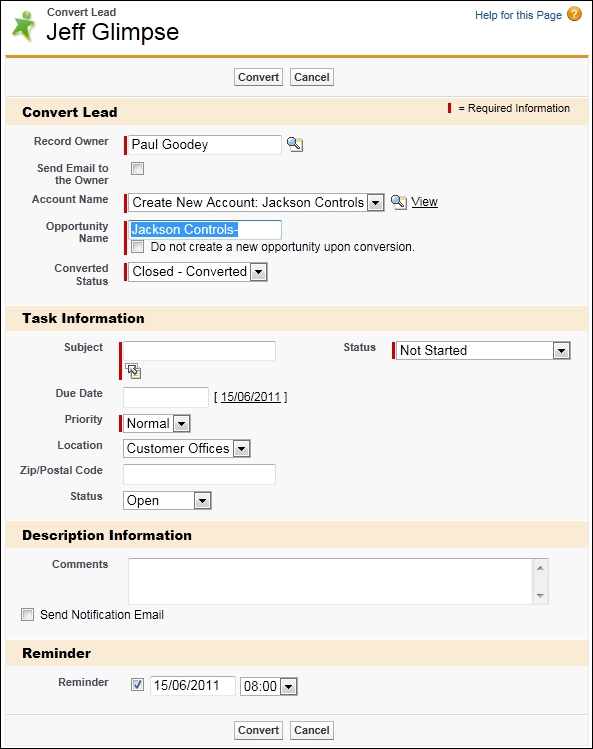 Lead conversion