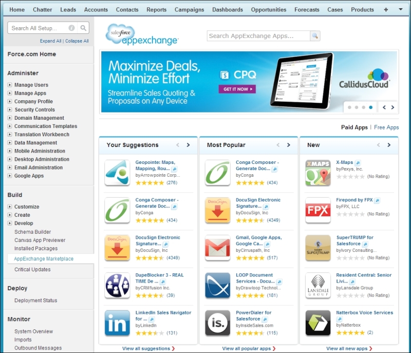 Salesforce AppExchange marketplace