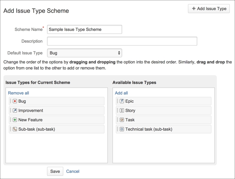 Creating issue type schemes